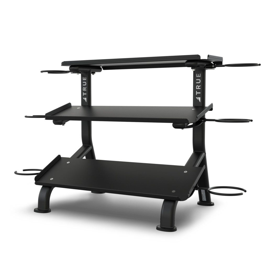 TRUE Fitness Series-24 3-Tier Flat Tray Dumbbell Rack - Image 2