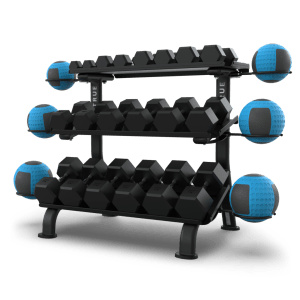 TRUE Fitness Series-24 3-Tier Flat Tray Dumbbell Rack